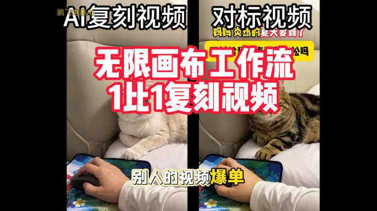 宠物带货视频复刻，无限画布工作流1比1，不用拍摄、不用布景、不用真人出镜，几分钟就能做出一条专业带货视频-子比同步系统测试站