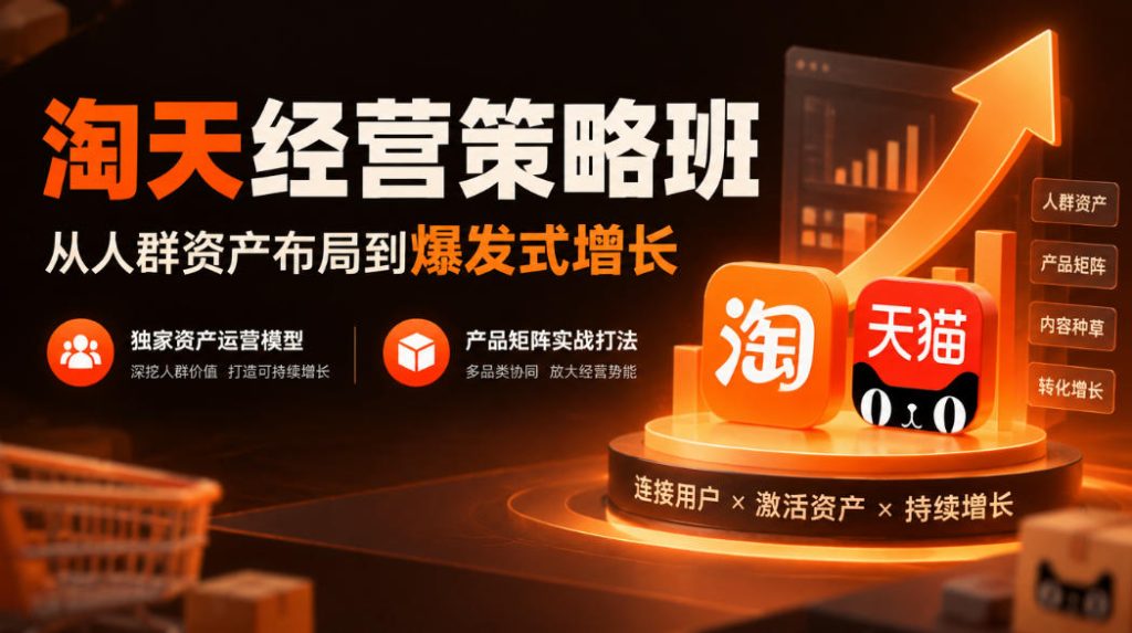 淘天经营策略班,从人群资产布局到爆发式增长,独家资产运营模型,产品矩阵实战打法-子比同步系统测试站